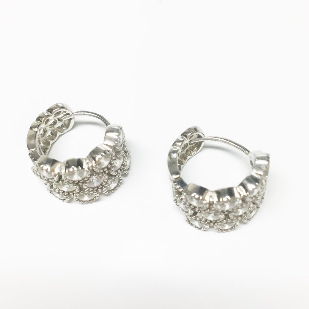 Silver Huggie Dainty Hoop Earrings